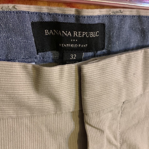 BANANA REPUBLIC-men’s beige pin stripe ‘KENTFIELD’ stretch chino dress pants - Picture 5 of 10